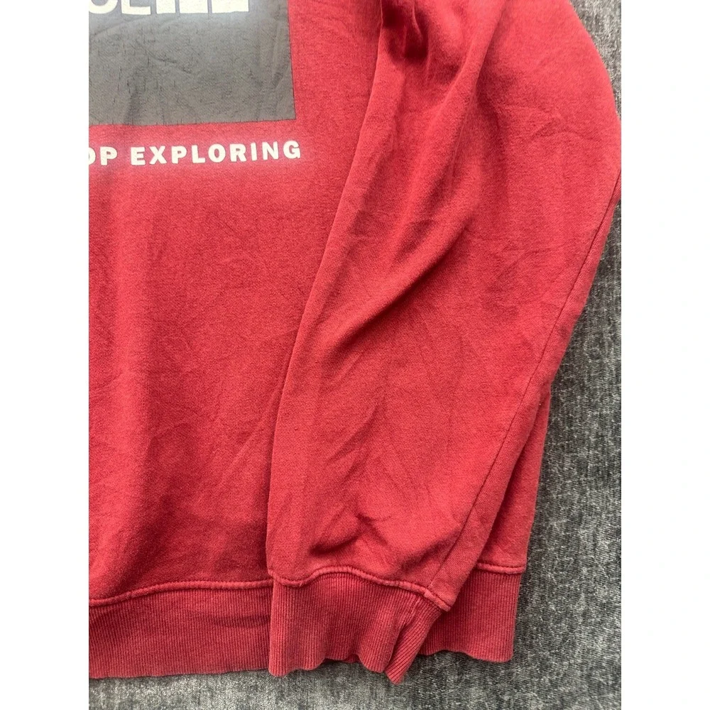The North Face Hoodie Mens Large Red Fleece Lined Comfy Long Sleeves Pullover